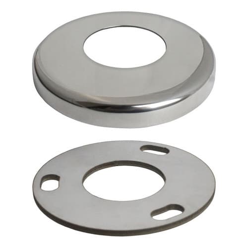 Flange Base Redonda + Canopla Em Inox Tubo De Ø1 1/2 (12 Un)
