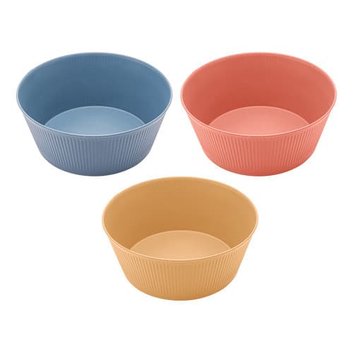 Kit 3 Potes Bowls Saladeira De Fibra De Bambu E Pp
