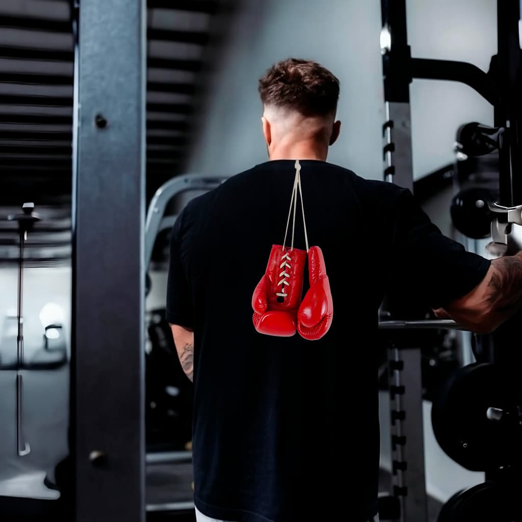 Camiseta Oversized Masculina Academia Treino Boxe Luvas MMA Streetwear Camisa 100% Algodão Fio 30.1