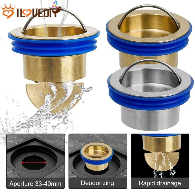 Filtro De Drenagem De Piso De Liga Resistente 4.4 * 4.4 Cm , Bloqueador De Odores De Banheiro Com Design Anti-Entupiment