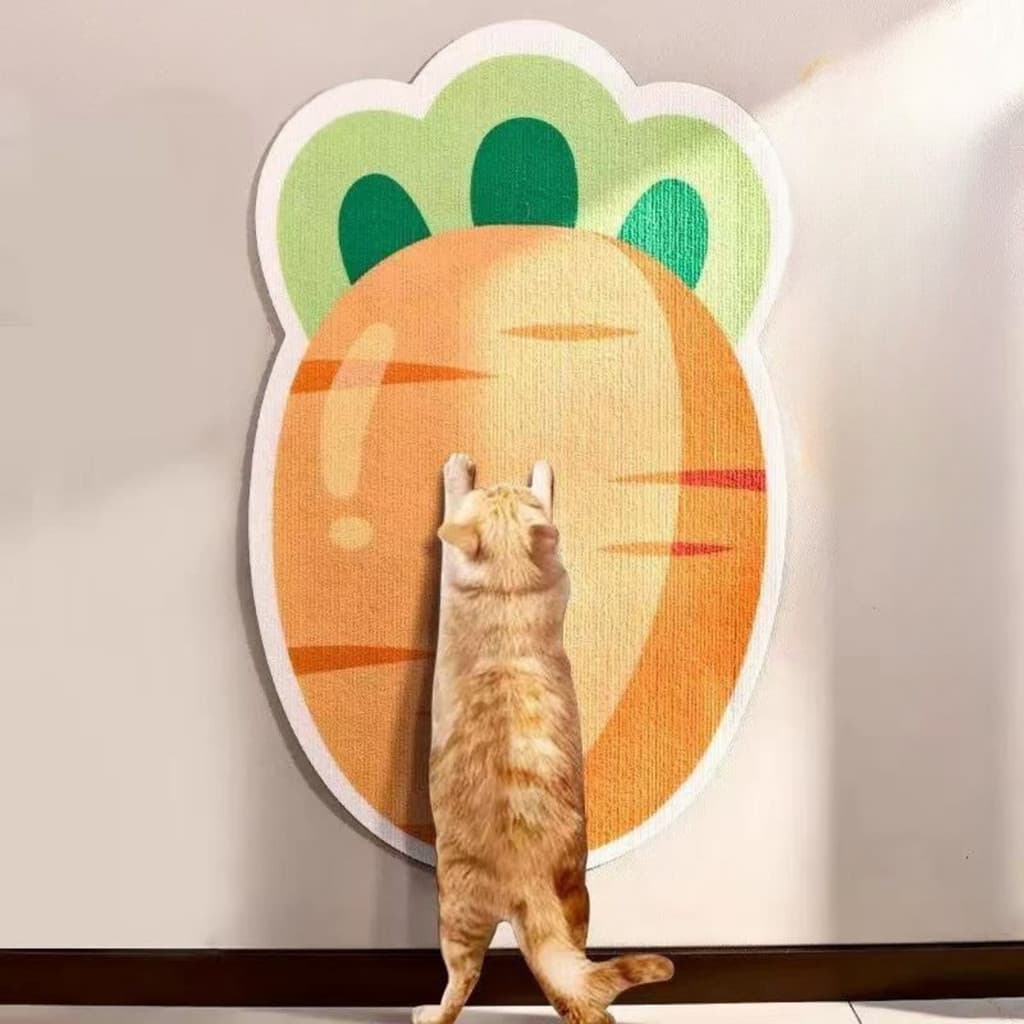 Arranhador para Gato Vertical de Parede Estilo Cartoon Protetor para Porta Brinquedo de Gato para Arranhar