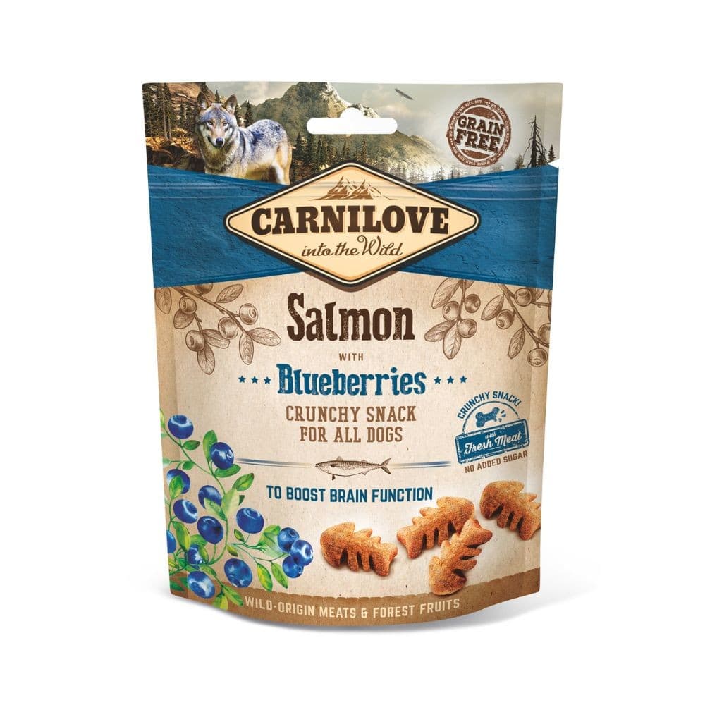 Petisco Crunchy Snack Salmão com Mirtilos para Cães 200gr - Carnilove