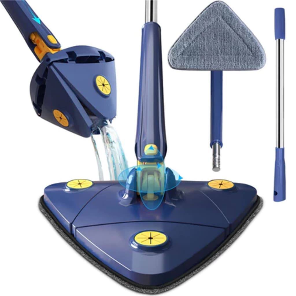 Mop Giratório 360° Triangular com Balde Automático e Refis de Microfibra Limpeza Fácil Piso Casa