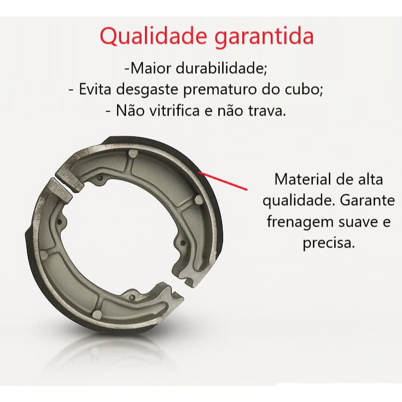 Lona de Freio Patim Tambor Moto Honda Cg Start Titan Fan 125 150 160 Twist Dianteiro ou Traseiro