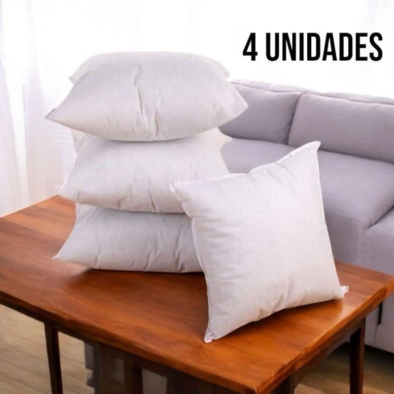 Kit 4 Enchimento de Almofada 45x45 Fibra Ecológica