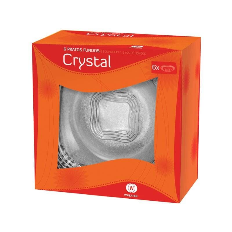 Prato Fundo Cristal Na Caixa Com 6 Unidades