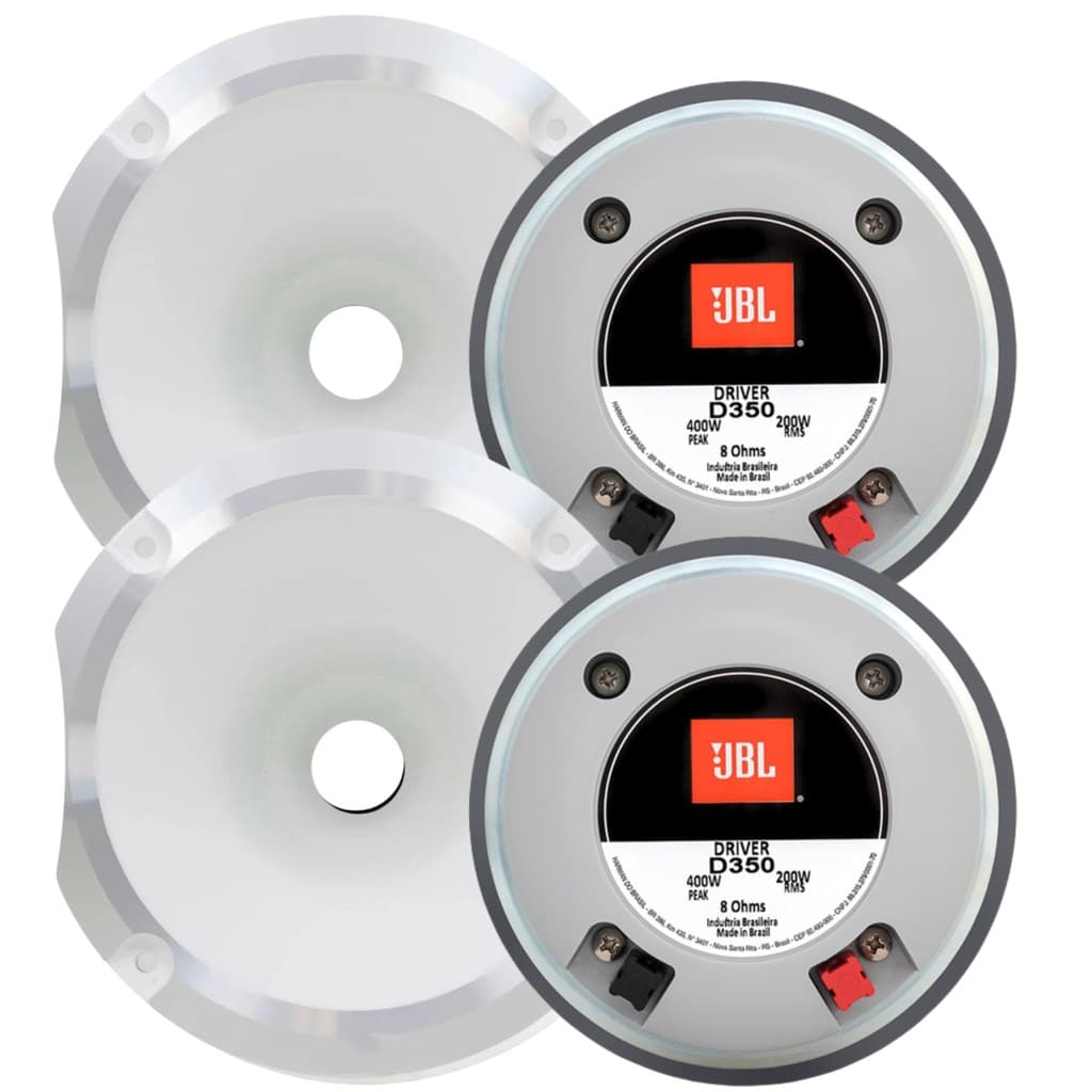 Kit 2 Driver Jbl D350 400W 8Oh C/ Cone Corneta Lente Jarro  Aluminio