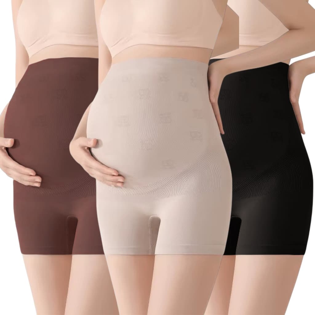 Kit 3 Shorts Gestante Maternidade Cintura Alta Confortável Tamanho Único Veste 38 ao 48 Macio Suporte para Barriga