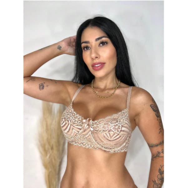 Sutiã Sem Bojo Com Aro de Metal Renda Luxo Atacado Sutian renda Premium barato revenda
