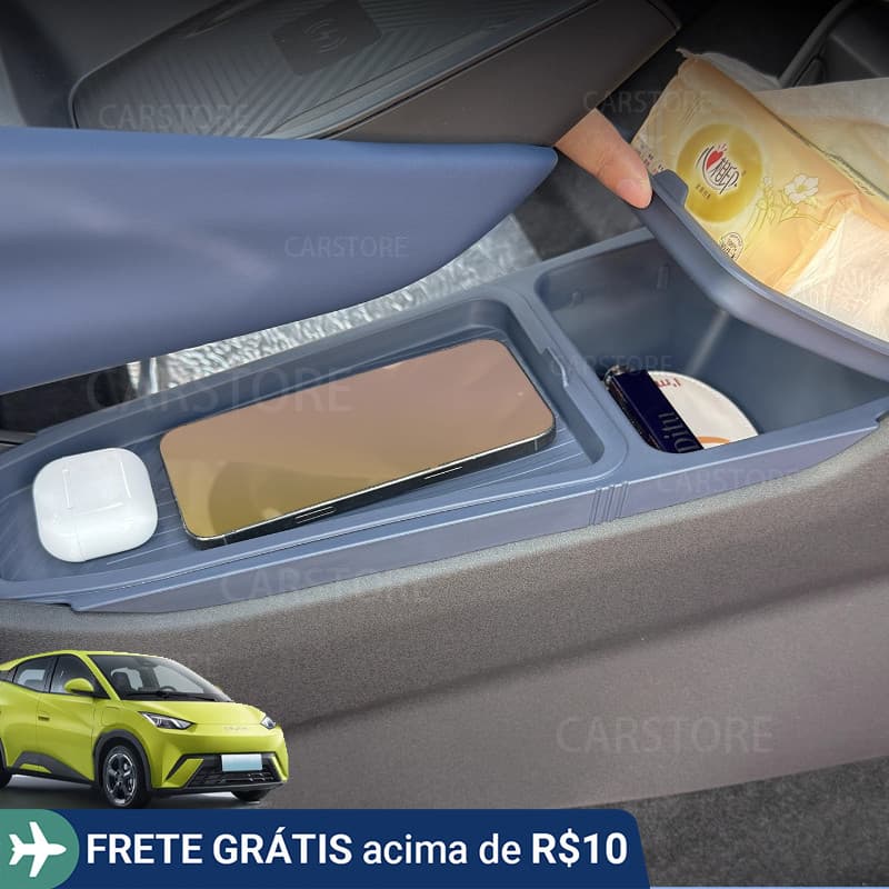 Para BYD Dolphin Mini Controle Central TPE Caixa De Armazenamento De Camada Dupla Cobertura Completa Acessórios