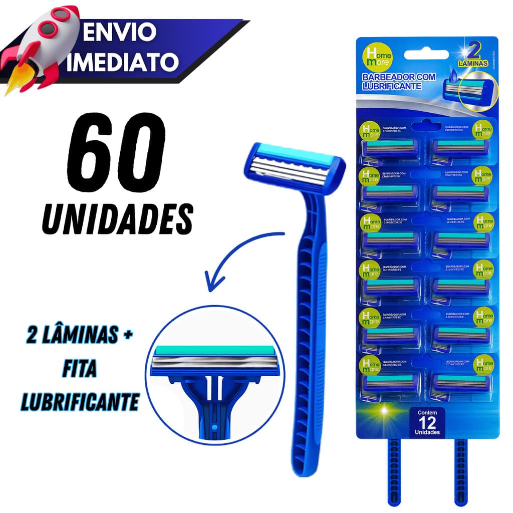 Kit 12/24/36/60 Aparelhos de Barbear Prestobarba Resort Premium 2 Lâminas Confortável e Durável
