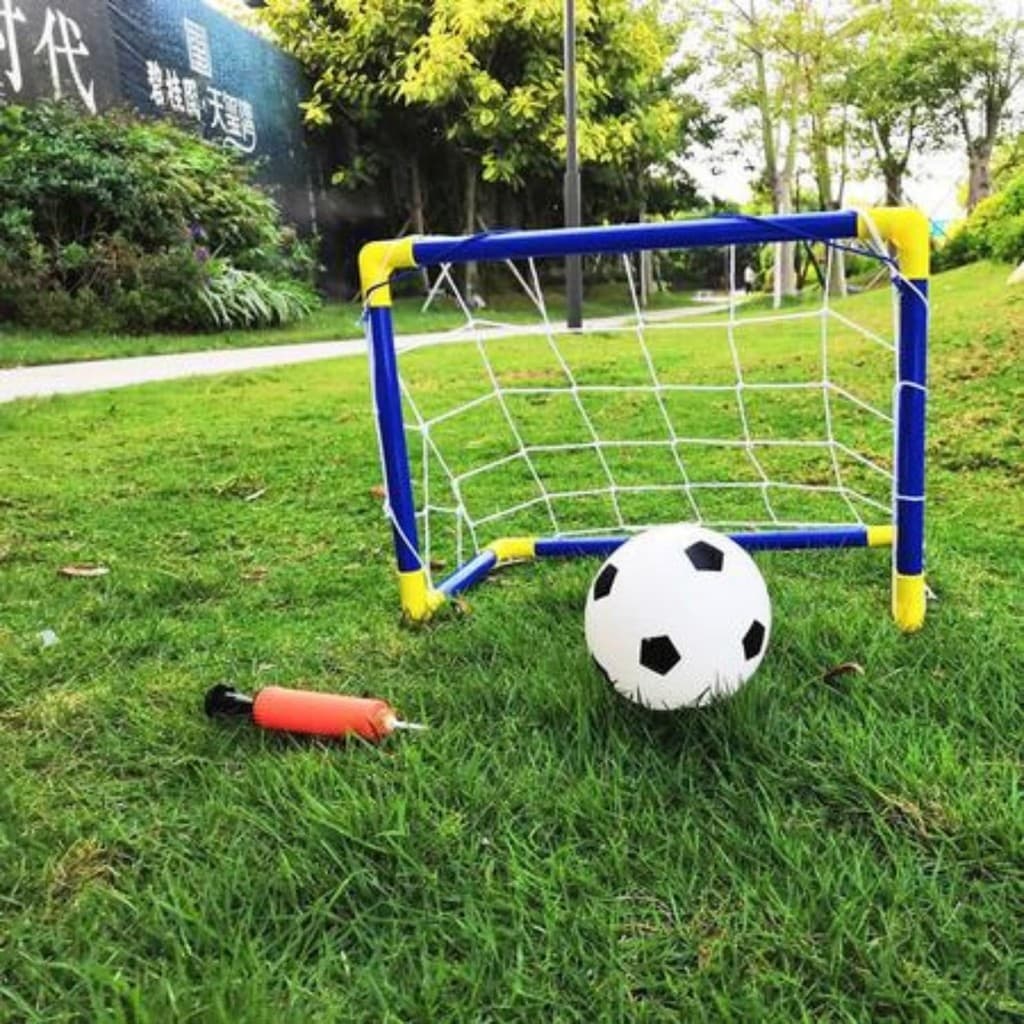 Kit Golzinho Mini Trave Futebol Infantil Gol Brinquedo para Criança Bola e Bomba de Ar