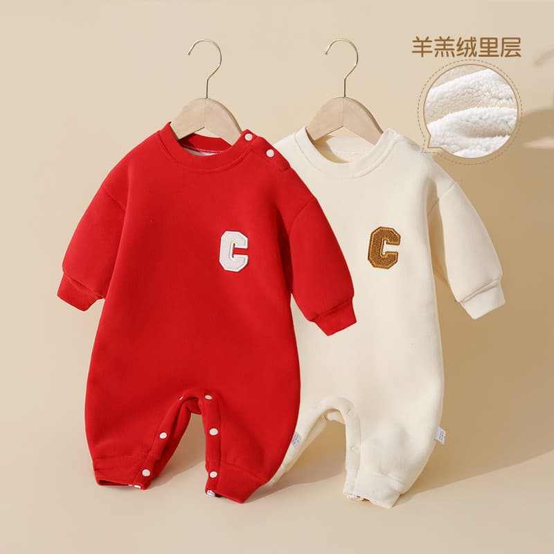 Macacão de bebê primavera outono inverno bebê engrossado quente Ollie velo macacão roupas recém-nascidos Outing roupas