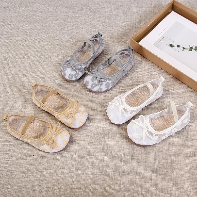 Meninas meninas princesa sandálias 2025 primavera verão novo estilo crianças gaze sapatos médio grande crianças meninas