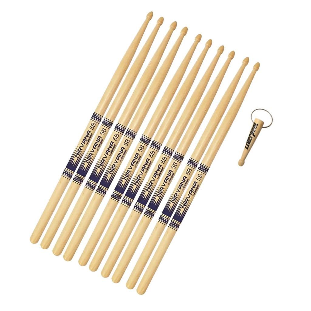 Kit Baquetas 5 Pares Nirvana Eco Bio Liverpool + Brinde