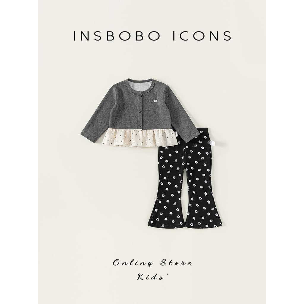 INSbobo meninas calças 2026 novo estilo crianças primavera terno bebê moda calças largas moda primavera outono roupas