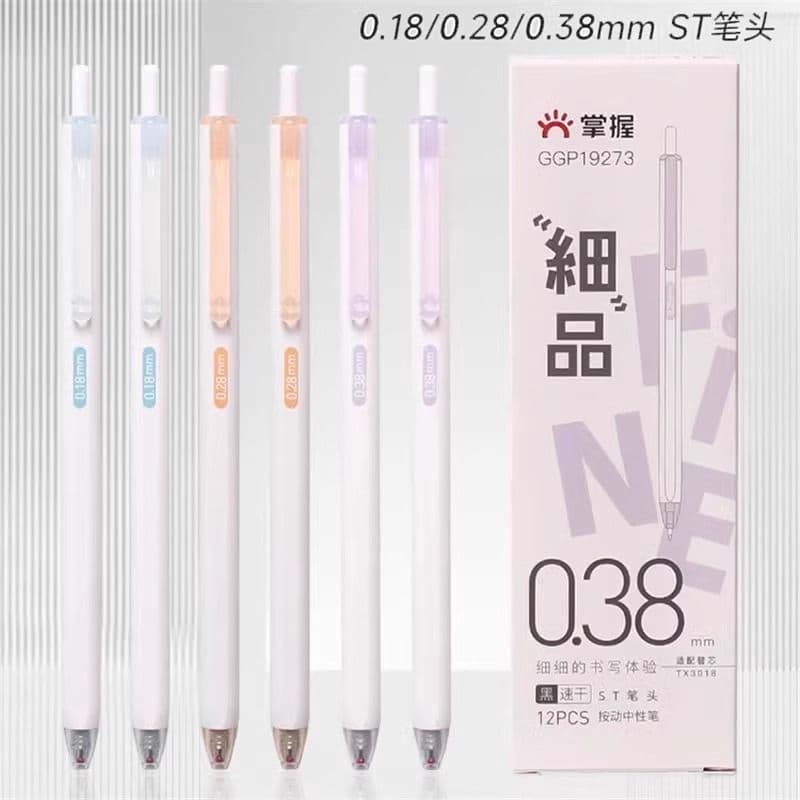 Caneta gel retrátil de alta qualidade com ponta fina de 0,18mm, elegante caneta preta de 0,28mm para estudantes, caneta