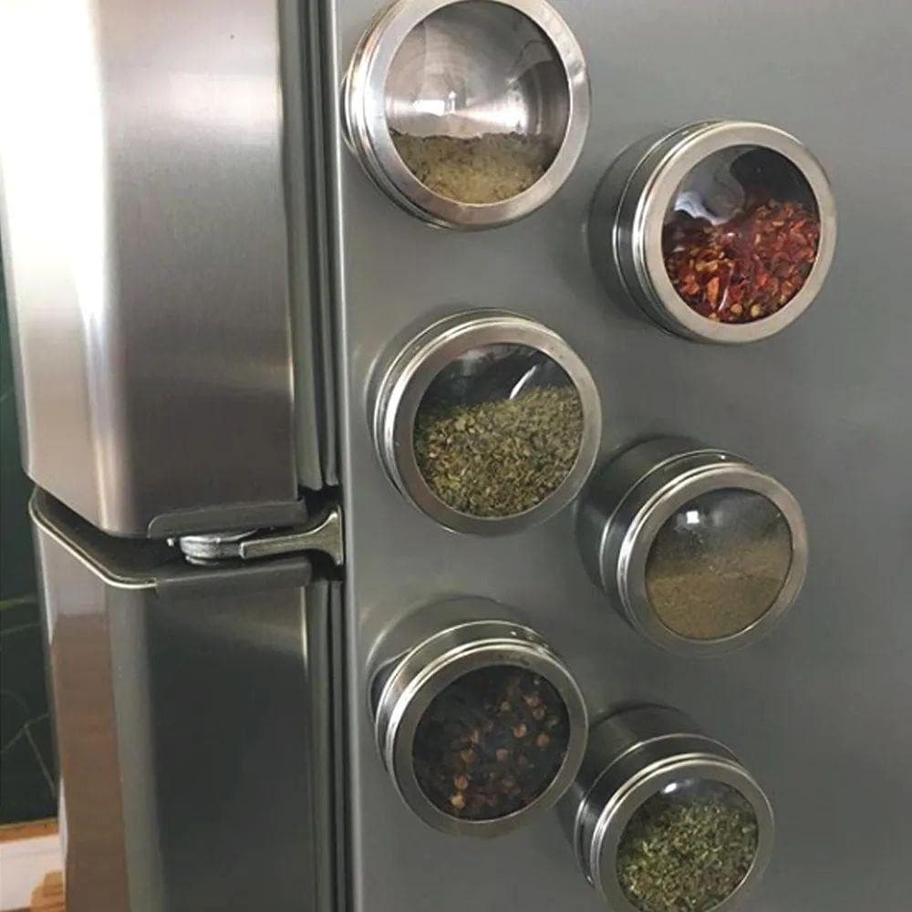 Porta Condimento Tempero Inox Magnético Imã Geladeira Prático Pote