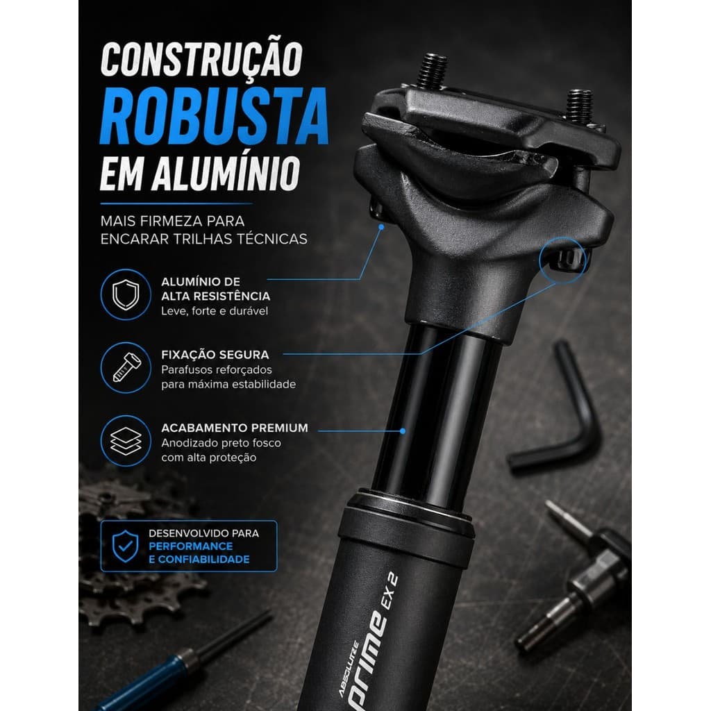 Canote Retratil Absolute Prime Ex 2 30.9mm Curso 125mm 175mm Cartucho Hidraulico Remoto