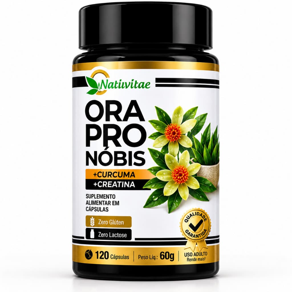 Natuvitae OraPro + Cúrcuma + creatina 120 cápsulas 500mg reúne nutrientes contribui para Bem-estar