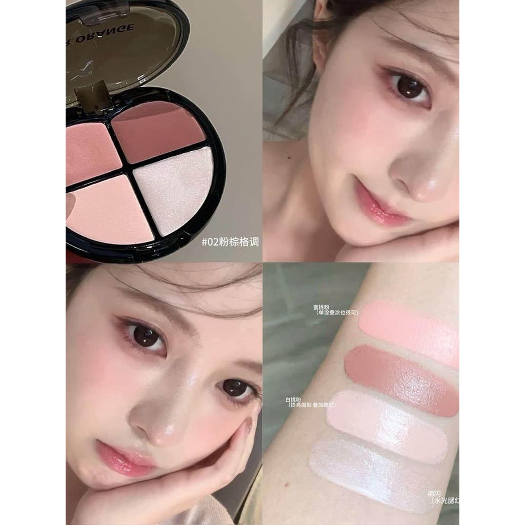 Pele luminosa de água luminosa outono inverno!Adorável creme Blush de quatro cores mamãe irritado sangue sensação fofa t