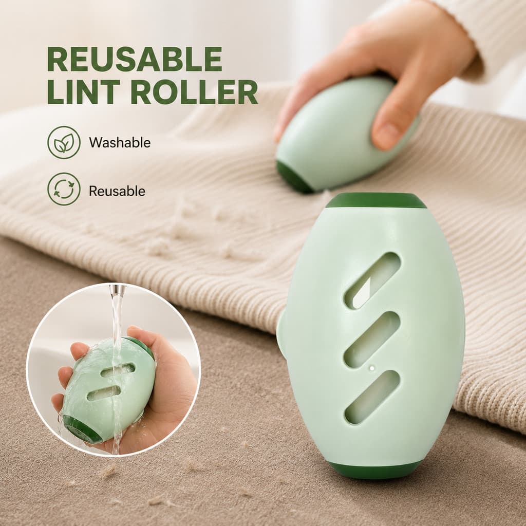 Removedor de Pelos de Animais Portátil e Reutilizável, Mini Rolo Adesivo Lavável para Roupas Limpad
