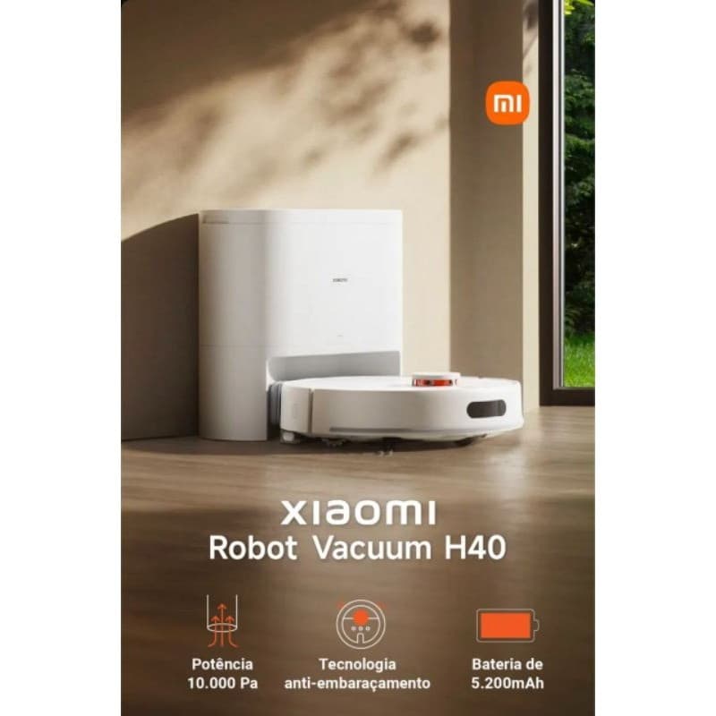 Robô Aspirador Xiaomi H40 – 10000Pa, Mapeamento a Laser, Autoesvaziamento, 2 em 1