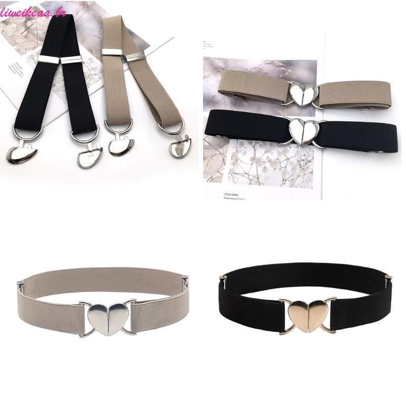 Liweikea Feminino Cinto Magro Para Vestidos Estiramento Senhoras Coração Fivela Casaco Camisola Festa