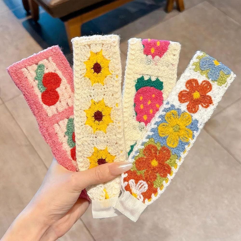 CHICSUMMER Faixa De Cabelo De Crochê , Acessório Bordado De Malha , Suporte De Franja , Haed Para Mulheres , Costura Diy