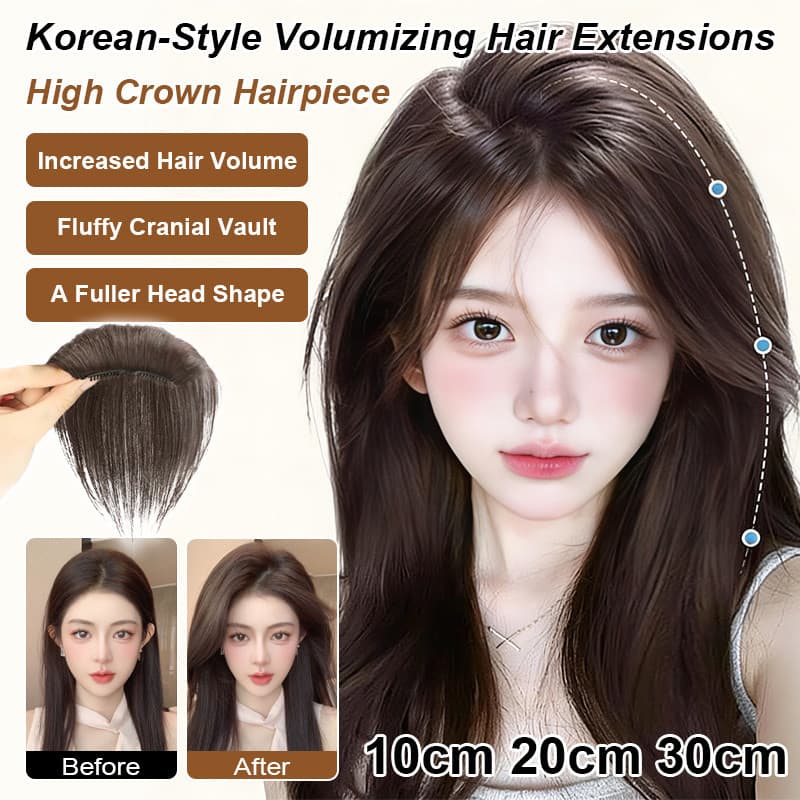【Volume Natural】Air Bangs Seamless Closure Aplique de Cabelo Leve/Topo Alto/Volume de Cabelo