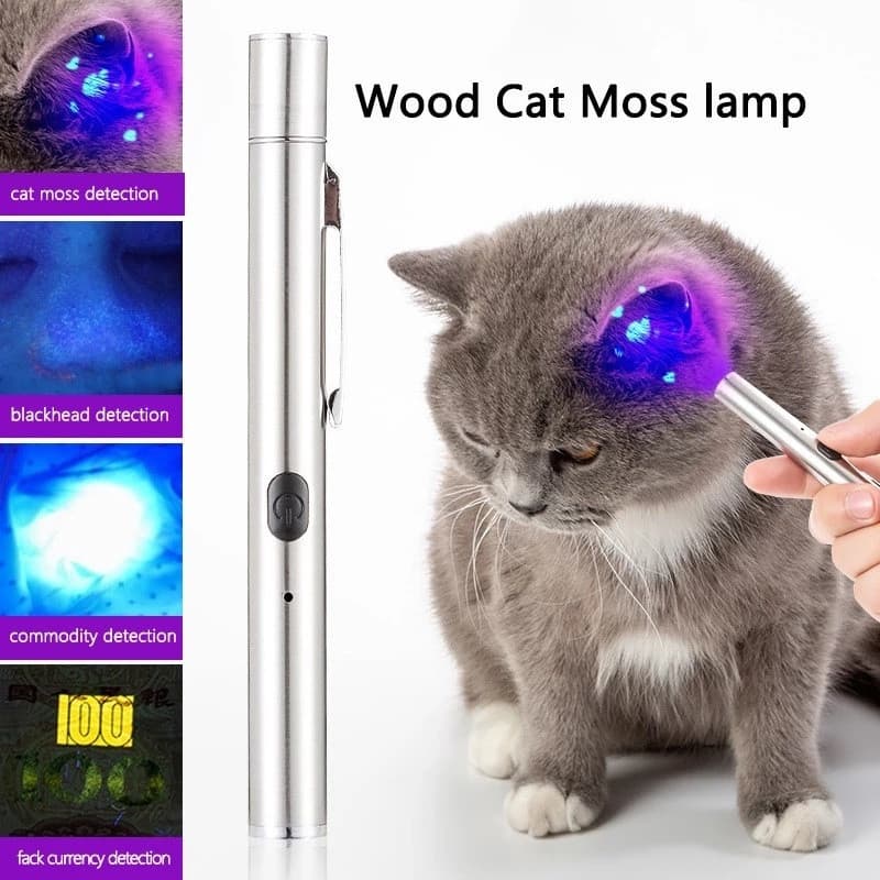 Lâmpada de Detecção de Fungos USB para Animais de Estimação/Detecção Profissional de Vírus para Gatos e Cães/Lanterna UV