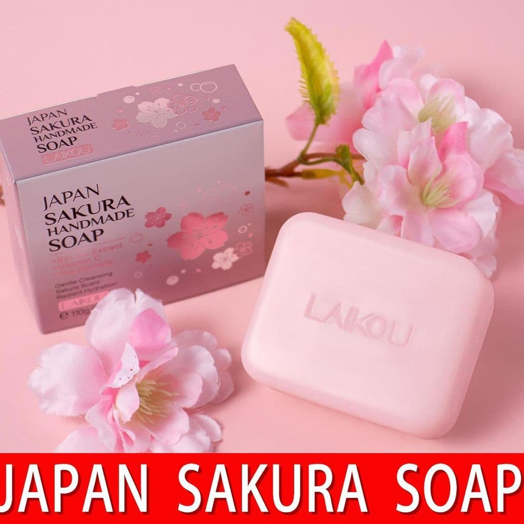 Japão SAKURA Sabão Feito À Mão LAIKOU Sabonete Limpeza Estudante Artesanal