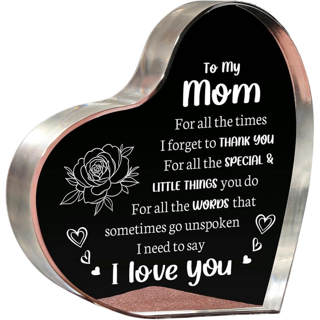Presentes para a Mãe, Eu Te Amo Mãe Placa de Acrílico - Presentes de Aniversário para Mães da Filha ou do Filho, Ideia d