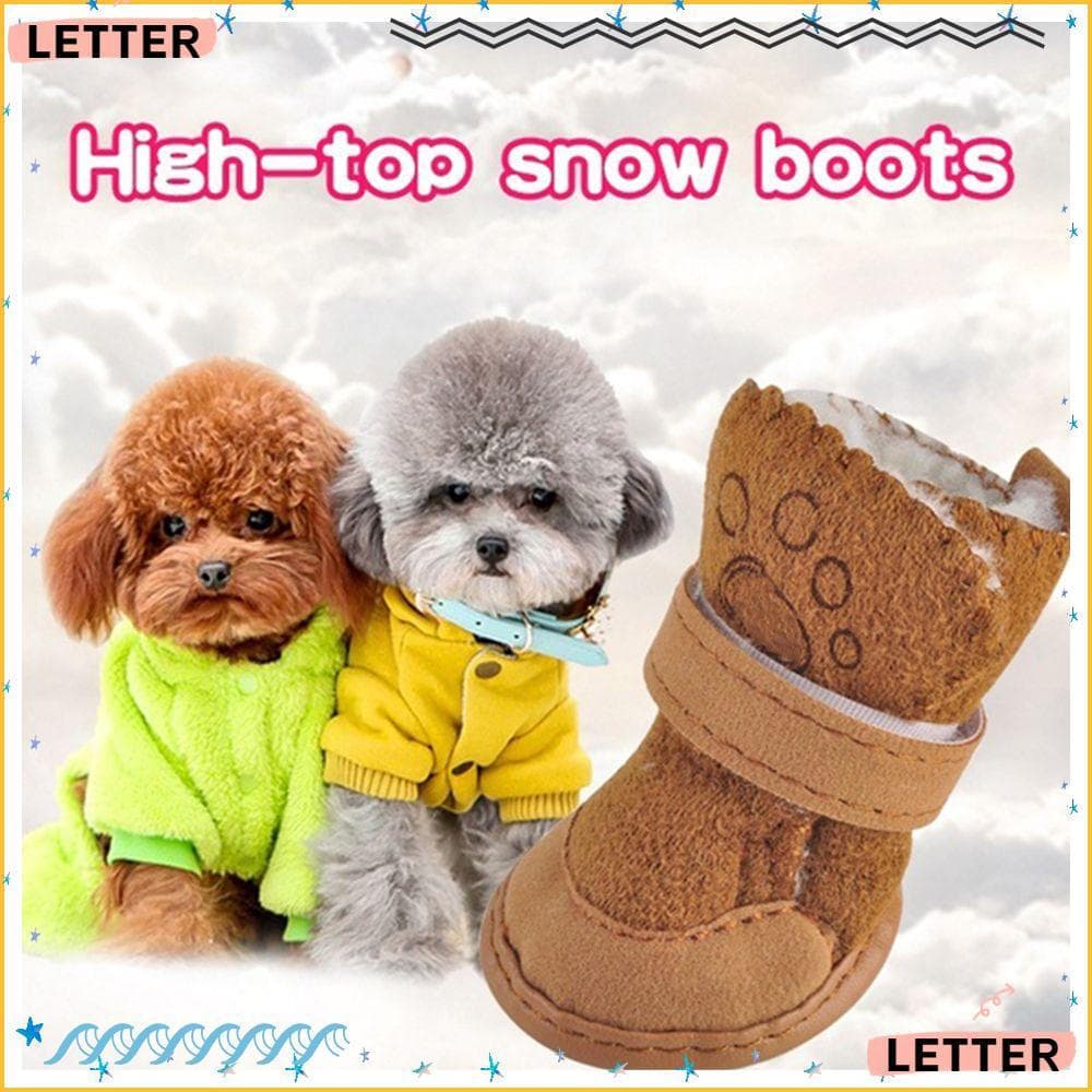 Carta 4 Pçs/Set Pet Sapatos De Inverno Moda Botas De Algodão Grosso Cachorro