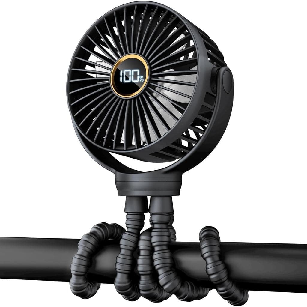 Ventilador portátil para carrinho de bebê, mini ventilador pessoal recarregável, acessório essencial para viagens com be