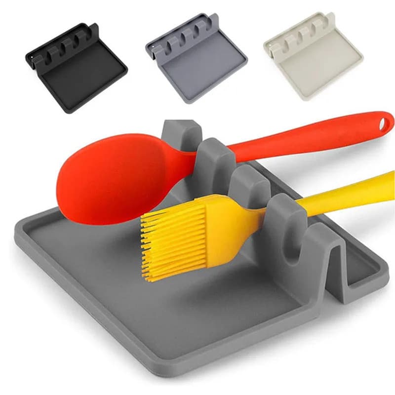 Suporte Multifuncional de Silicone para Utensílios de Cozinha, para Colher, Concha, Espátula, Hashis e Raspador, Pratele