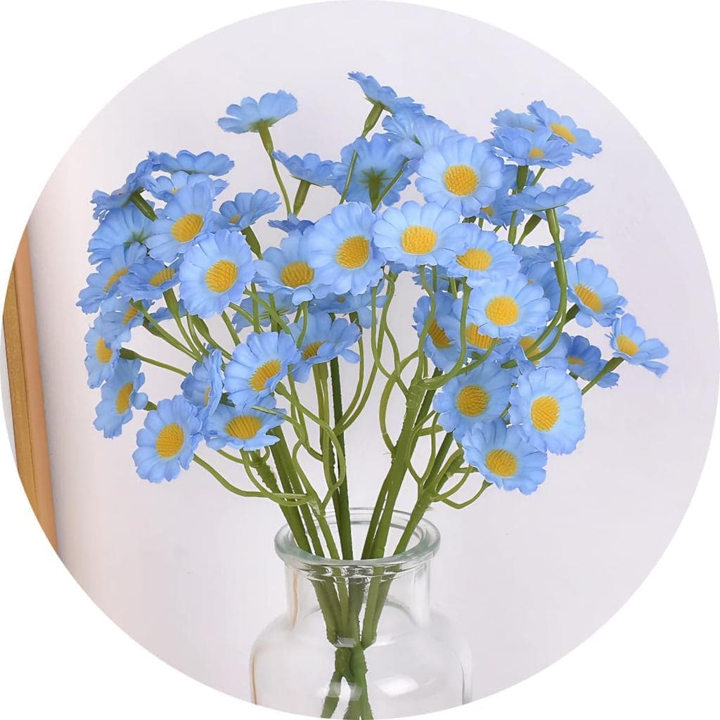 Buquê de 6 Hastes de Margaridas Artificiais, Arranjo Floral Decorativo de 11 x 2 Polegadas para Casa, Casamento, Escritó