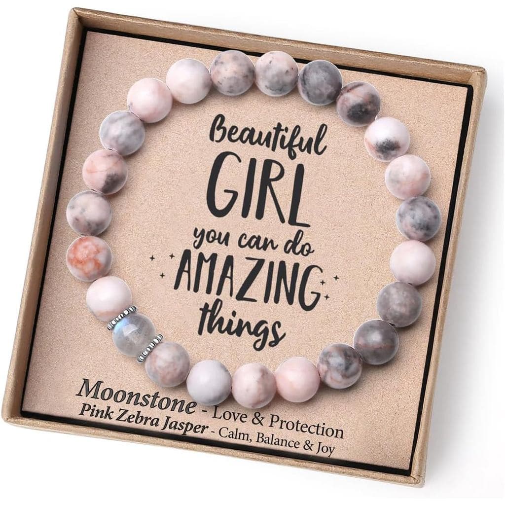 Presentes de Páscoa para Crianças/Meninas/Adolescentes/Mulheres - Amor/Incentivo - Pulseiras de Cristal Natural - Presen