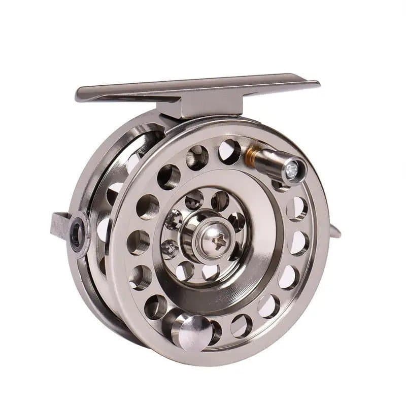 Carretilha de pesca com mosca em liga de alumínio para lagos, iscas de água salgada, equipamento de arremesso, carretilh