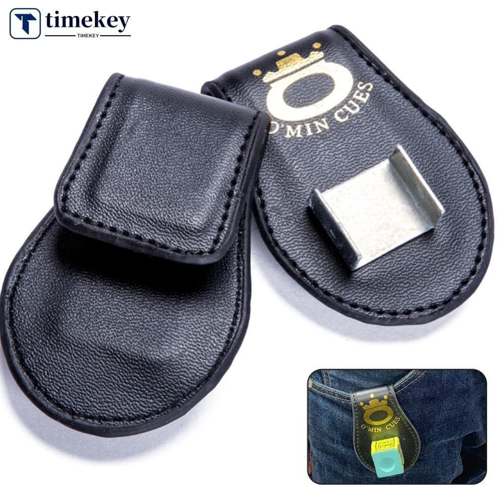 1Pc Magnético Bilhar Giz Titular Cinto De Couro Clipe Piscina Cue Snooker Acessórios H9Y8