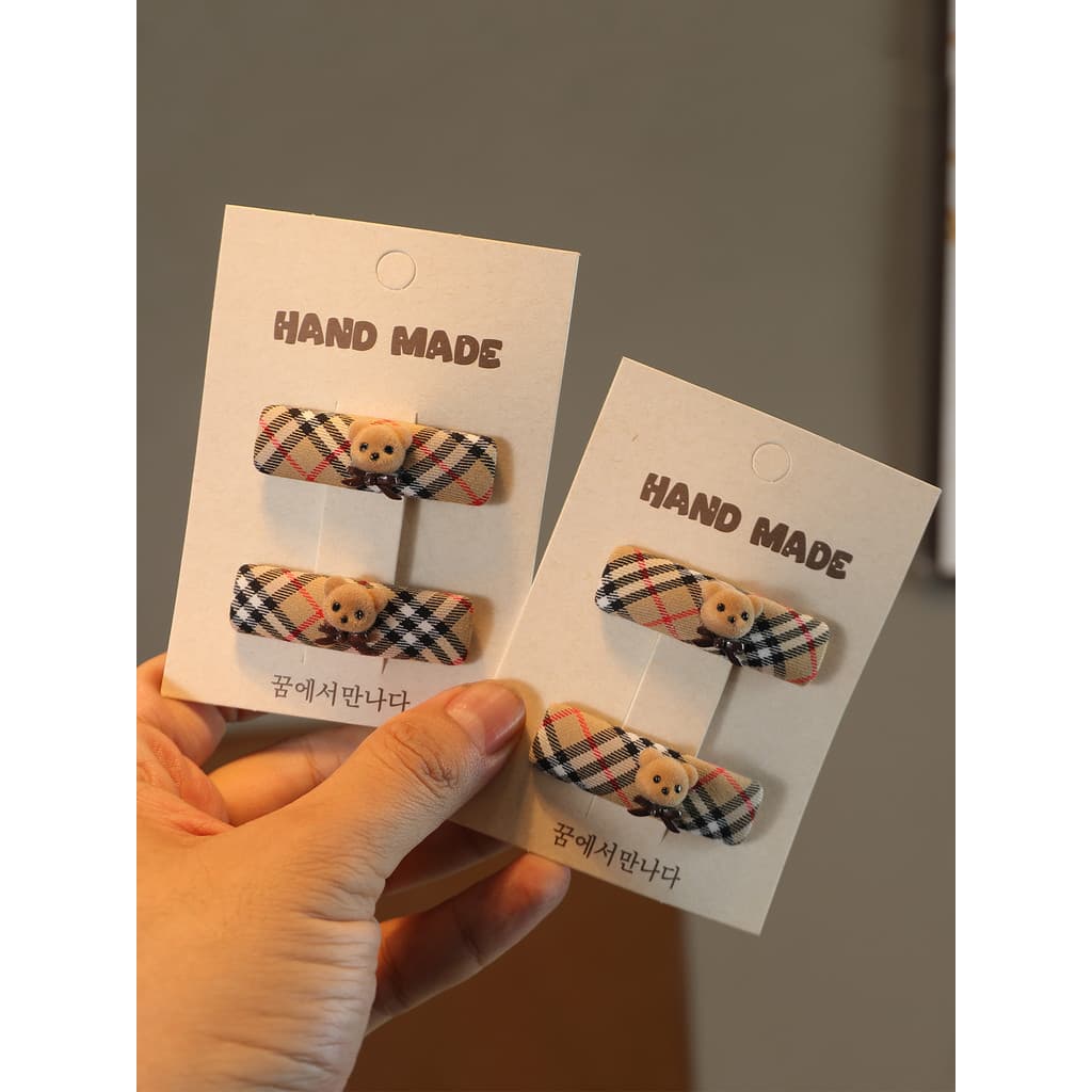 Crianças novo estilo bonito urso laço grampo de cabelo franja clipe meninas bonito All-Match acessórios de cabelo clipe