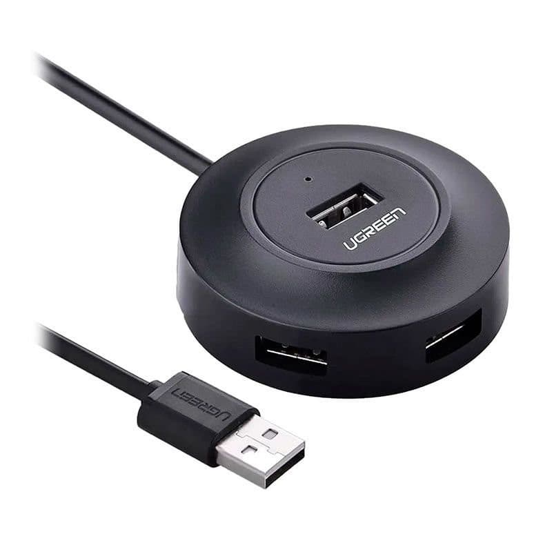 Hub USB UGREEN 4 Portas USB 2.0 CR106 Cabo 1M Preto Expansor USB Notebook PC