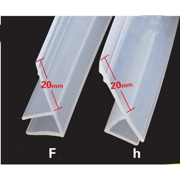 Fita de vedação de silicone tipo F de 2 metros/lote, utilizada para portas de chuveiro e vidros de janela, fita de vedaç