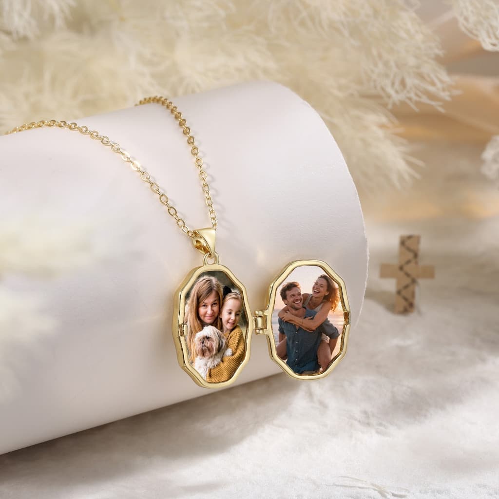 Colar com Pingente de Foto Personalizado para o Dia das Mães, um presente comemorativo com fotos da mãe e da avó, Reli J