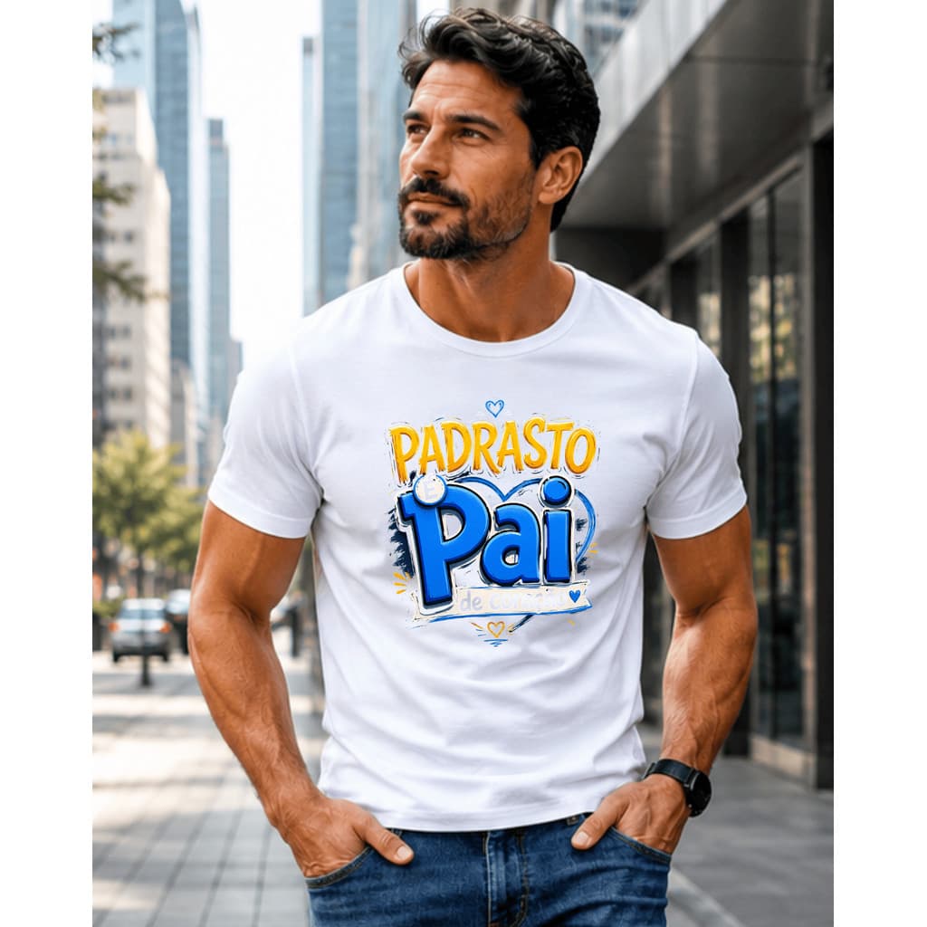 Camiseta Casual Masculina Estampada Dia dos Pais Padrasto Pai 100% algodão