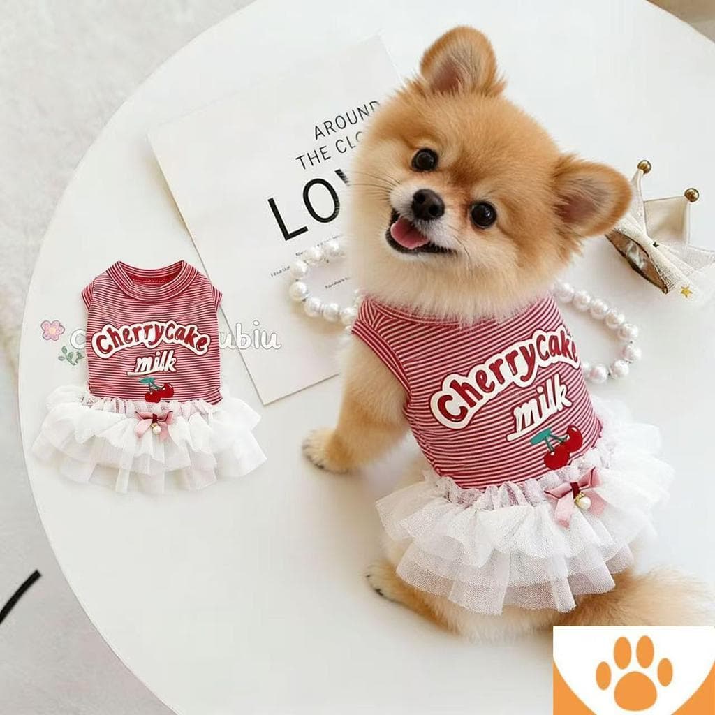Vestido Colete Cereja Pet Bichon