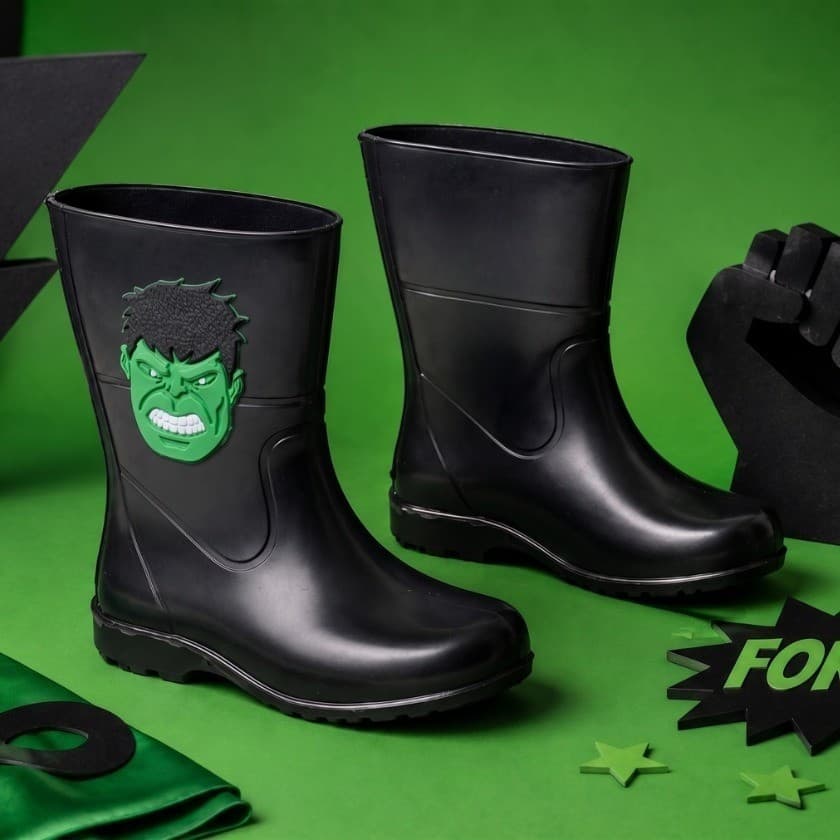 Galocha Kids Liga da Justiça Batman Preto/Amarelo OFERTA
