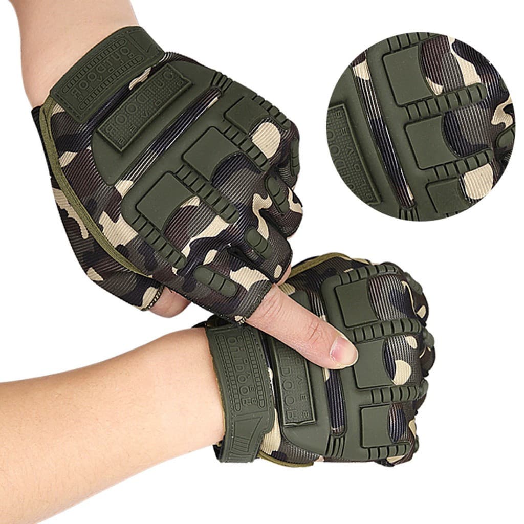 Luvas Esportivas Militares Masculinas E Femininas De Meio Dedo