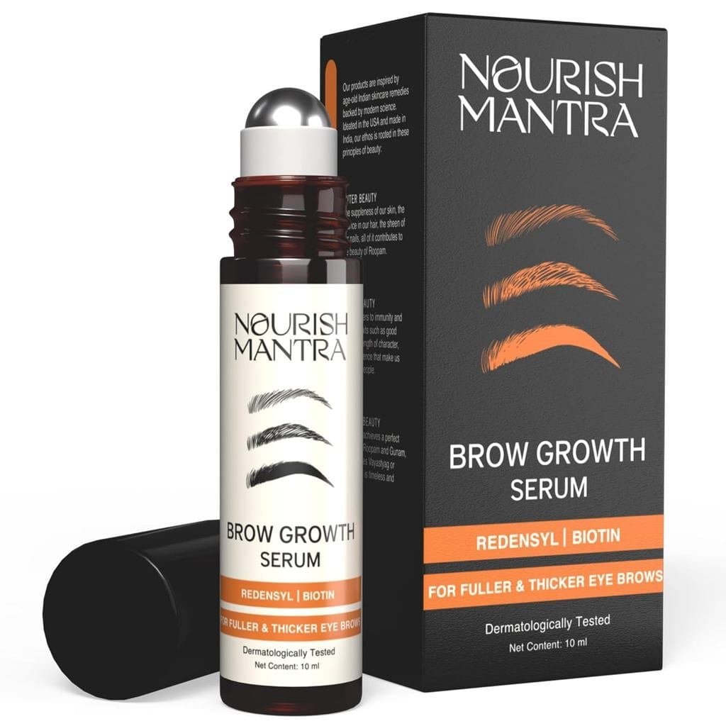 NourishMantraEyebrowGrowthSerum, Aumenta o Crescimento para Sobrancelhas Mais Longas, Mais Grossas e com Aparência Mais