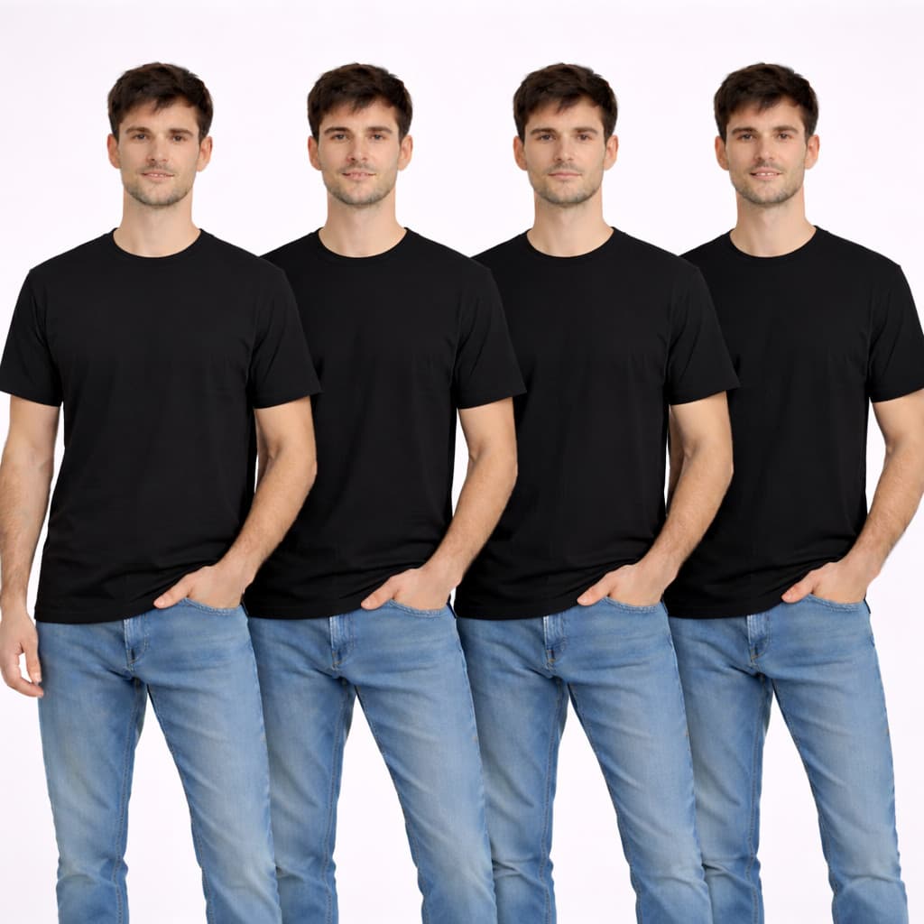 Kit 4 Camisetas Masculinas Lisa 100% Algodão Premium Confortavel Cores P/M/G/GG Slim Casual